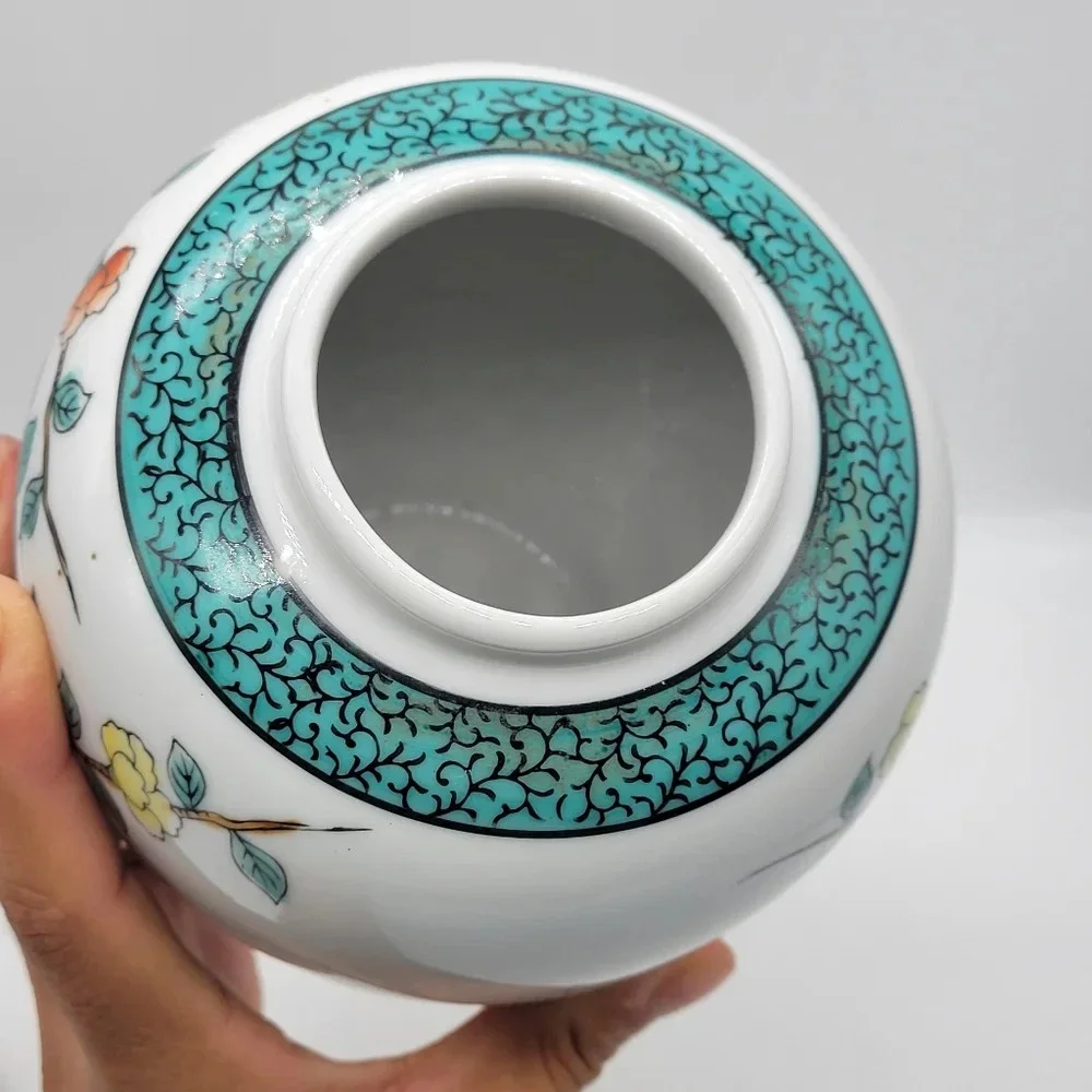 Vintage RARE ARDCO Multicolor Floral Ginger Jar From Japan Porcelain